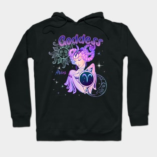 Zodiac Aries Goddess Queen Horoscope Hoodie